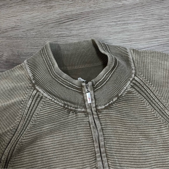 Tommy Bahama Mens Relax 1/4 Zip Pullover Mock Neck Sweatshirt Size XL Army Green - Picture 6 of 9